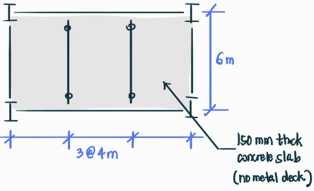 Roof framing plan with beam spacings and dimensions
